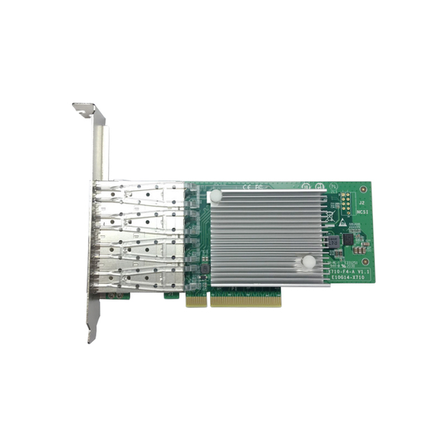 HZ10X710F4 4 Port 10Gbps Ethernet Adapter | Intel XL710 Chip, PCI-E X8/X16 Network Card with Smart Offloading, VLAN & QoS