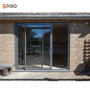 Trắng cách âm cửa trượt cảm biến không khung nhôm nội thất không ồn ào trượt kính Patio cửa với màn hình - Product Image 3