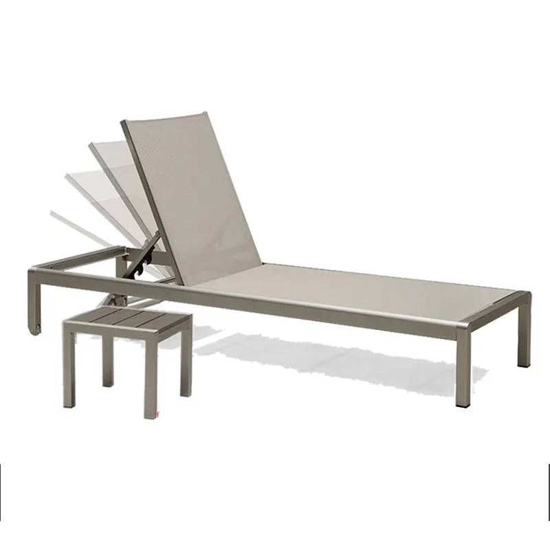 Tumbona de madera de plástico y aluminio para exteriores, muebles de jardín impermeables, tumbona de fabricante