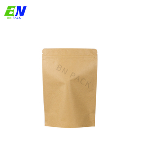 Tùy chỉnh tự nhiên phân hủy sinh học Kraft túi đứng lên thực phẩm Zip túi bán buôn - Product Image 2