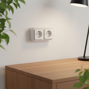 Enchufe de Pared Doble Schuko Auténtico, IP55 Impermeable, Doble Salida, 16A 250V, Terminal sin Tornillos para Uso Residencial/General - Product Image 2