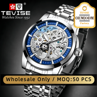 Montre mécanique automatique pour homme TEVISE, étanche, avec cadran de 41,5 mm, bracelet en acier inoxydable, vente en gros