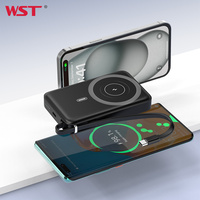 WST Banque De Puissance Câble De Charge Charge Rapide Sans Fil Magnétique Public 10000mah Power Bank Station D'accueil pour les Entreprises