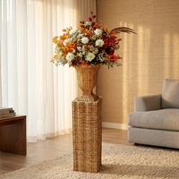 Vase de table en rotin fait main, panier en osier tressé moderne pour fleurs, panier en rotin XL luxueux