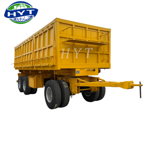 Lage Prijs 3-assige Dieplader Met Volledige Vrachtwagen Kant Dump Hek En Trekstang Sleepwagen Voor Vrachtvervoer - Product Image 1