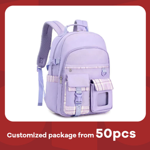 กระเป๋าเป้สะพายหลังนักเรียน <span class=keywords><strong>Anivia</strong></span> 2026 ป้องกันการโจรกรรม กันน้ำ ป้องกัน RFID สำหรับเด็กผู้หญิง สีม่วงล้วน ทำจากโพลีเอสเตอร์ พร้อมซิปปิด - Product Image 2