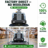 Barredora de Pisos Eléctrica GL6, 1550 mm, 48 V, 103 Ah, 12400 ㎡ Tolva de 180L + Tanque de Agua de 100L con Certificación CE para Parque Industrial