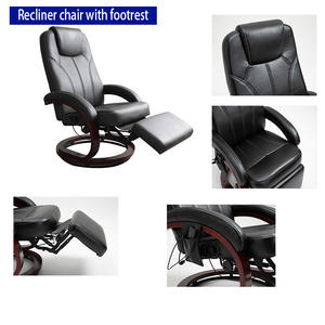 Sillón Reclinable de Salón Personalizado al por Mayor, de Cuero PU Marrón, con Reposapiés, Cómodo y de Madera - Product Image 5