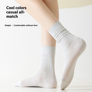 Calzini Maternity estivi in cotone a metà polpaccio da <span class=keywords><strong>donna</strong></span> in maglia <span class=keywords><strong>senza</strong></span> <span class=keywords><strong>cuciture</strong></span> in maglia sottile a pelo allungato - Product Image 2