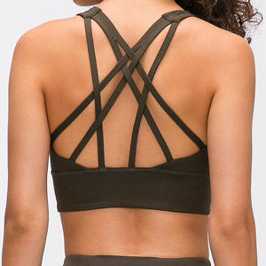 定制标志私人标签2件防抖十字蝴蝶背部运动文胸女性顶级健身 - Product Image 2