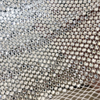 Haute Couture berlian imitasi persegi kristal putih berlian persegi 6x6mm kain jala manik-manik berlian imitasi penuh
