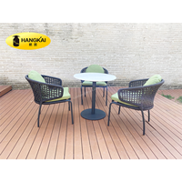 Açık Cafe restoran mobilya yemek seti veranda modern tasarım halat dokuma yemek sandalyesi yastık ile