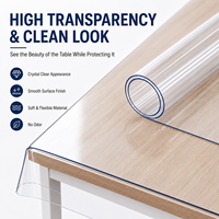 Nappe transparente en PVC YJ, couverture de table en plastique transparent, protection de table en vinyle pour studios photo, haute clarté, OEM