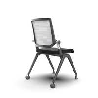 Chaise de conférence pliable avec tablette d'écriture amovible, en nylon, pour hôpital/école/hôtel, roulettes universelles fixes/mobiles