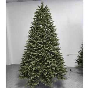 Grand arbre de Noël artificiel de 225 cm (7,5 pieds) bicolore en PE et PVC 3D, nouveau matériau, avec support rotatif - Product Image 3
