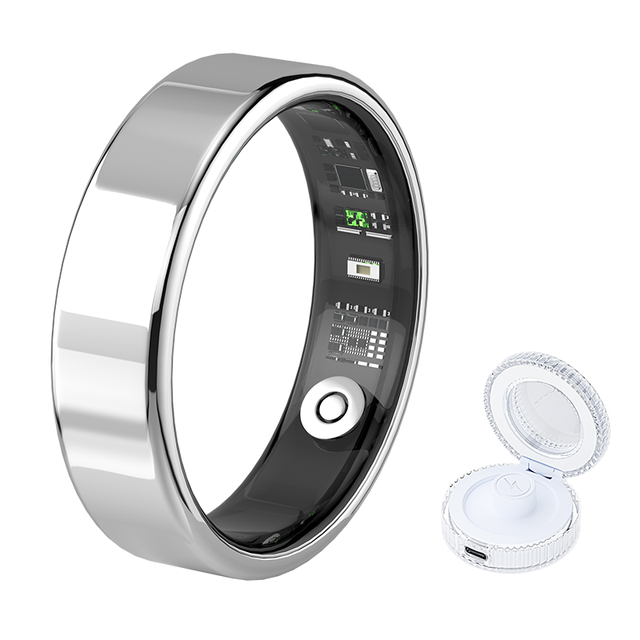 Ai-powered Vibrating Trending Remote Rate Thin Touch Heart Finger White Customized OEM Steel Smart Ring App Control Magnetic