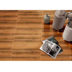 Foshan Fatong Ceramic Floor Tile Wood Non Slip Black And White Size 150X900mm Bark Walnut Glazed Porcelain