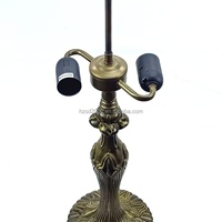 Lampe de bureau Lovely Guy 16 pouces, style rétro européen, base en forme de coin, en résine couleur café, 110-240V, support d'ampoule E27, verre, pour usage intérieur