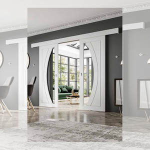 Porte de grange à double vitrage en aluminium, coulissante et en verre, avec cadre fin, design moderne - Product Image 2