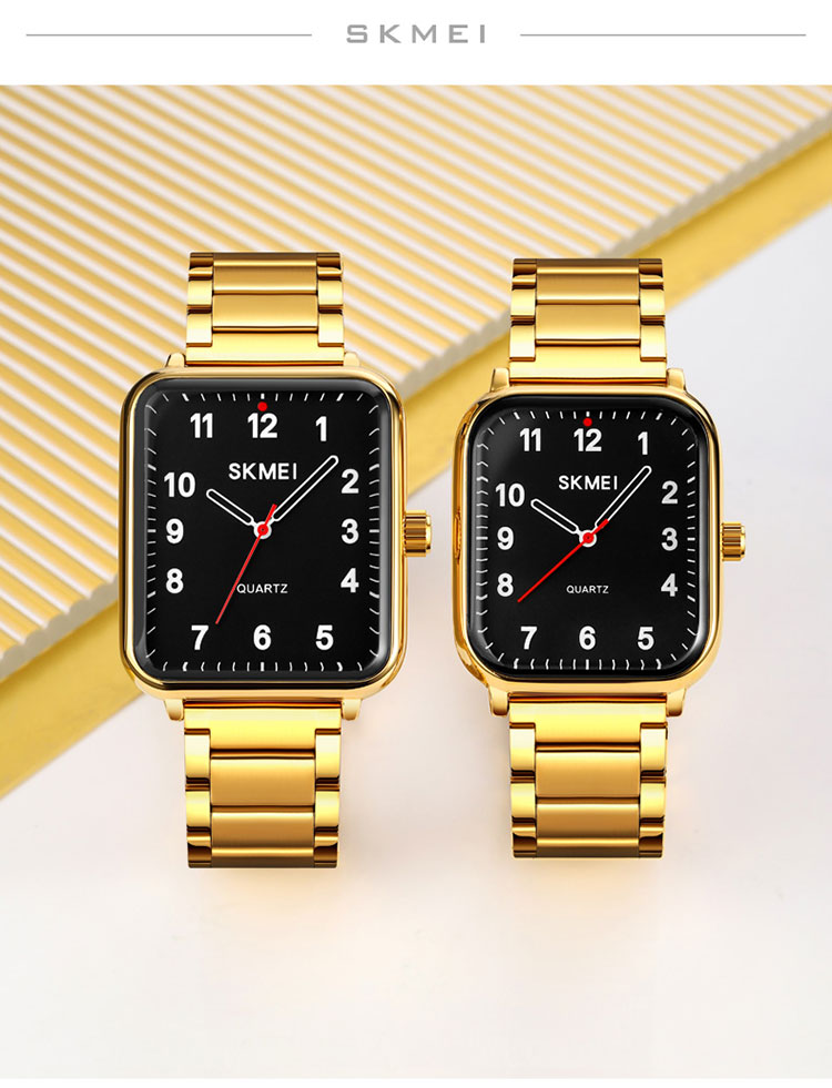 2022 Новые поступления Skmei 1954 роскошные квадратные парные унисекс reloj hombre femme time Мужские наручные кварцевые часы