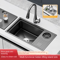 KOARBE Évier encastré moderne et simple pour îlot de cuisine, comptoir de bar, table, buffet, ou montage sur plan, en acier inoxydable, petite taille