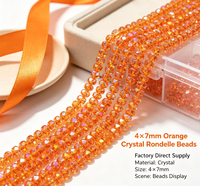 Perles Rondelles en Cristal 4x7mm, Fourniture Directe Usine, Forme de Roue Facettée, Effet AB Aurora Flash, Idéales pour Bracelets, Colliers et Boucles d'Oreilles DIY