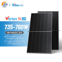 Module PV bifacial Trina 760W, panneau solaire 700W Plus Flagship N-type I-TOPCon double vitrage, efficacité 24,5% pour centrale solaire