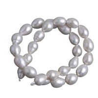 Chaîne de perles baroques de culture Edison de qualité AA+ de 10-12 mm, blanches, semi-finies, pour la fabrication de bijoux, fournies par Zhuji