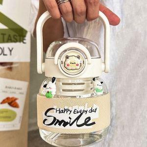 Glass Tumbler Summer Large Capacity Reusable Portable Water <b>Bottle</b> with Tea Separator for Travel - Product Image 4