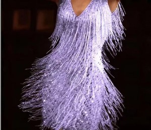 Abito da Donna con Scollo a V Senza Maniche e Nappe a Linea ad A <span class=keywords><strong>per</strong></span> Serate, Feste, Club e Balli - Product Image 4