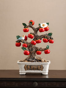 Ruyi ศิลปะพื้นบ้านใหม่เครื่องประดับบ้านงานฝีมือเรซิ่นลูกพลับสำหรับรายการไวน์ตู้ทีวีของขวัญขึ้นบ้านใหม่สำหรับการเคลื่อนย้ายบ้าน - Product Image 4