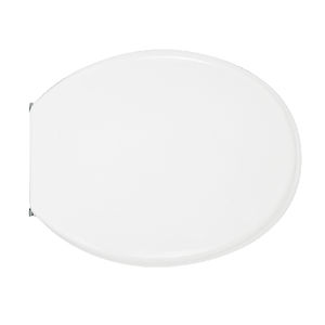 Asiento de Inodoro Redondo de Plástico Blanco con Bisagras de Cierre Lento para Baño - Product Image 1