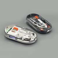 Desain baru Mouse nirkabel 2.4G MW-004TR, hadiah antarmuka USB Mini transparan 5D dapat diisi ulang untuk penggunaan di kantor