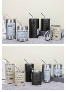 Vaso Térmico Personalizado para Café Helado al por Mayor - Vaso Portátil de Acero Inoxidable 304 de Doble Pared con Pajita, Botella Térmica para Bebidas Frías al Aire Libre - Product Image 3