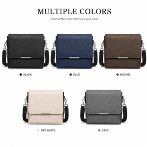 Sac à main minimaliste à rabat OEM ODM en cuir PU texturé gaufré, sac à bandoulière décontracté avec sangle réglable pour usage quotidien - Product Image 4