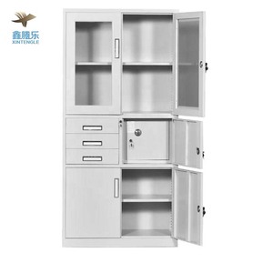 Armoire de classement en acier au design moderne, <span class=keywords><strong>3</strong></span> <span class=keywords><strong>tiroirs</strong></span>, coffre-fort, démontable, 2 portes battantes en verre, personnalisable pour la maison, le <span class=keywords><strong>bureau</strong></span>, l'entrepôt, la chambre - Product Image 3