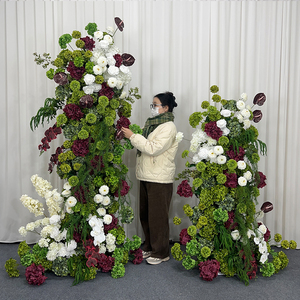 Set di 3 Archi di Fiori Artificiali Verde Foresta per Decorazione di Sfondi per Matrimoni - Product Image 2
