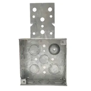 American standard 4 inch Square 1-1/2 inch deep galvanized Steel Rectangular Box Electrical Metal Junction Box with integral support bracket