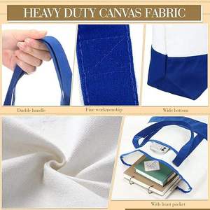 Biểu Tượng Tùy Chỉnh Lớn Lớn Dày Gia Cố Mạnh Mẽ Xử Lý Bông Vải Quà Tặng <span class=keywords><strong>Tote</strong></span> Mua Sắm Túi - Product Image 6