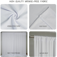 Toile de fond élastique en polyester imperméable de style européen pour banquets de mariage et remises de diplômes, avec poche pour tringle