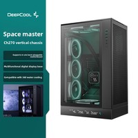 Casing Deepcool Ch270 Vertical Mid Tower MicroATX dengan Layar Digital, Mendukung Motherboard Back-plug dan Basis Pendingin Air 360