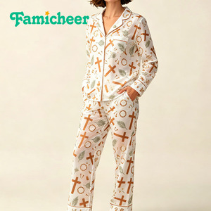 Pigiami in Bambù Ecologici all'Ingrosso, Super Morbidi e Personalizzati, Comodi Set da Notte a Due Pezzi con Maniche Lunghe per Donne - Product Image 2
