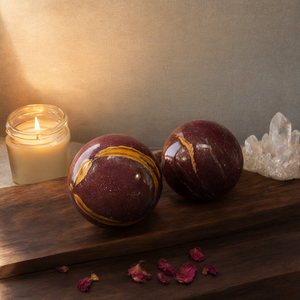 Esfera/bola de piedra de jaspe Mookaite - Energía/Reiki/Cristaloterapia - 3 pulgadas de diámetro y 435 g (0.96 lb) - UNA PIEZA - Product Image 3