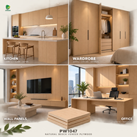 Contreplaqué en placage de chêne naturel 18 mm 1220x2440 mm E0, contreplaqué en placage de bois dur pour la décoration intérieure des armoires de cuisine