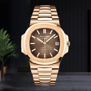 Nuevo reloj mecánico Specht & Sohne 0010 para hombre, reloj clásico de acero inoxidable con movimiento japonés Miyota 8215, color oro rosa, resistente al agua - Product Image 1