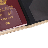 Étui de passeport à rayures croisées, porte-passeport simple, personnalisé, 6 couleurs, en aluminium doré gaufré, à la mode, matière PU, 1 pièce