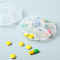 Boîte à médicaments portable anti-poussière à 7 compartiments en PP, design minimaliste moderne, rangement transparent, rappel de prise quotidienne sur 7 jours