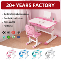JX80-DLPN01 Table et chaise d'étude ergonomiques réglables en hauteur pour enfants, personnalisables pour la chambre à coucher