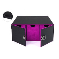 Boîte de rangement MIO pour cartes TCG/CCG - 3 rangées - Étui en PU avec poignée et séparateurs - Contient plus de 1700 cartes de sport et d'affaires - Organisateur durable