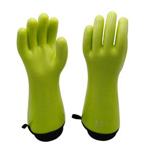 Yellow Food Grade <b>Oven</b> Mitts Printed Silicone Work <b>Gloves</b> Waterproof and Heat Resistant - Product Image 3
